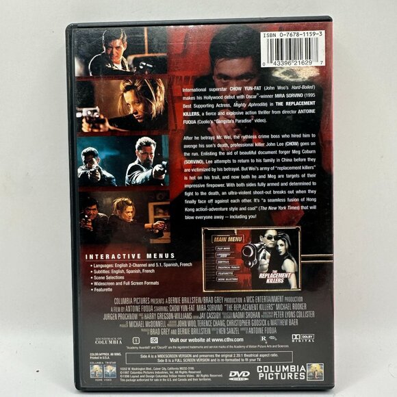 The Replacement Killers DVD Movie Rated R Widescreen & Full Screen Columbia - Picture 2 of 3